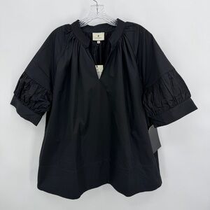 Tuckernuck Pomander Place NWT Ruthie Blouse Top Black Size XXXL